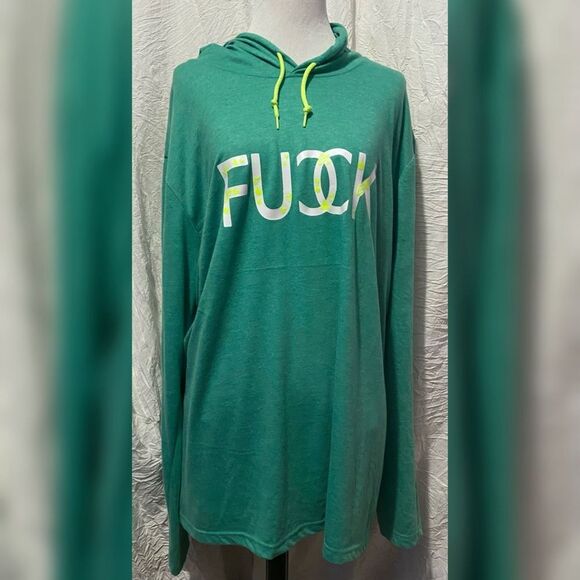 Neon, Custom, Glow In The Dark, F Word, Long Sleeve, Hooded Tee - Picture 3 of 14